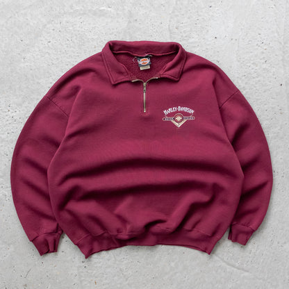 Harley Davidson Tomahawk Division 1/4 Zip Sweatshirt - 90s (XL)
