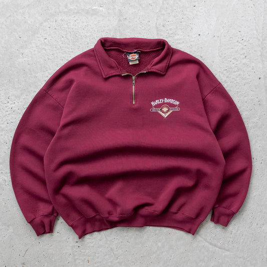 Harley Davidson Tomahawk Division 1/4 Zip Sweatshirt - 90s (XL)