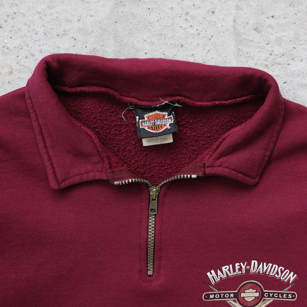 Harley Davidson Tomahawk Division 1/4 Zip Sweatshirt - 90s (XL)