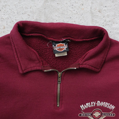Harley Davidson Tomahawk Division 1/4 Zip Sweatshirt - 90s (XL)