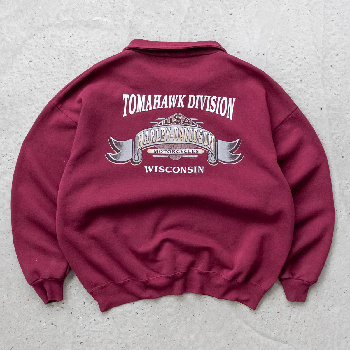 Harley Davidson Tomahawk Division 1/4 Zip Sweatshirt - 90s (XL)