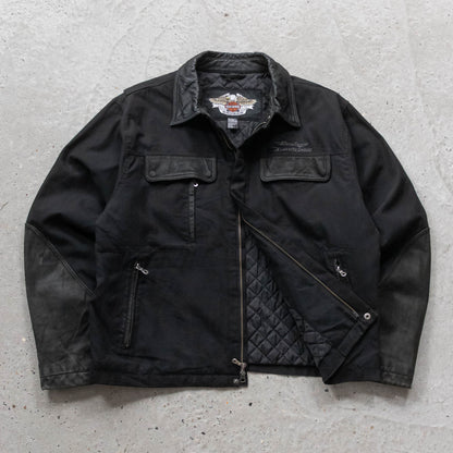 Harley Davidson Quilted Leather Biker Jacket - 2005 (XL)