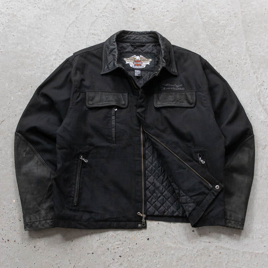 Harley Davidson Quilted Leather Biker Jacket - 2005 (XL)