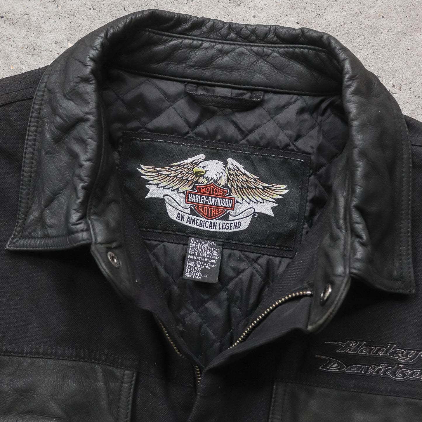 Harley Davidson Quilted Leather Biker Jacket - 2005 (XL)
