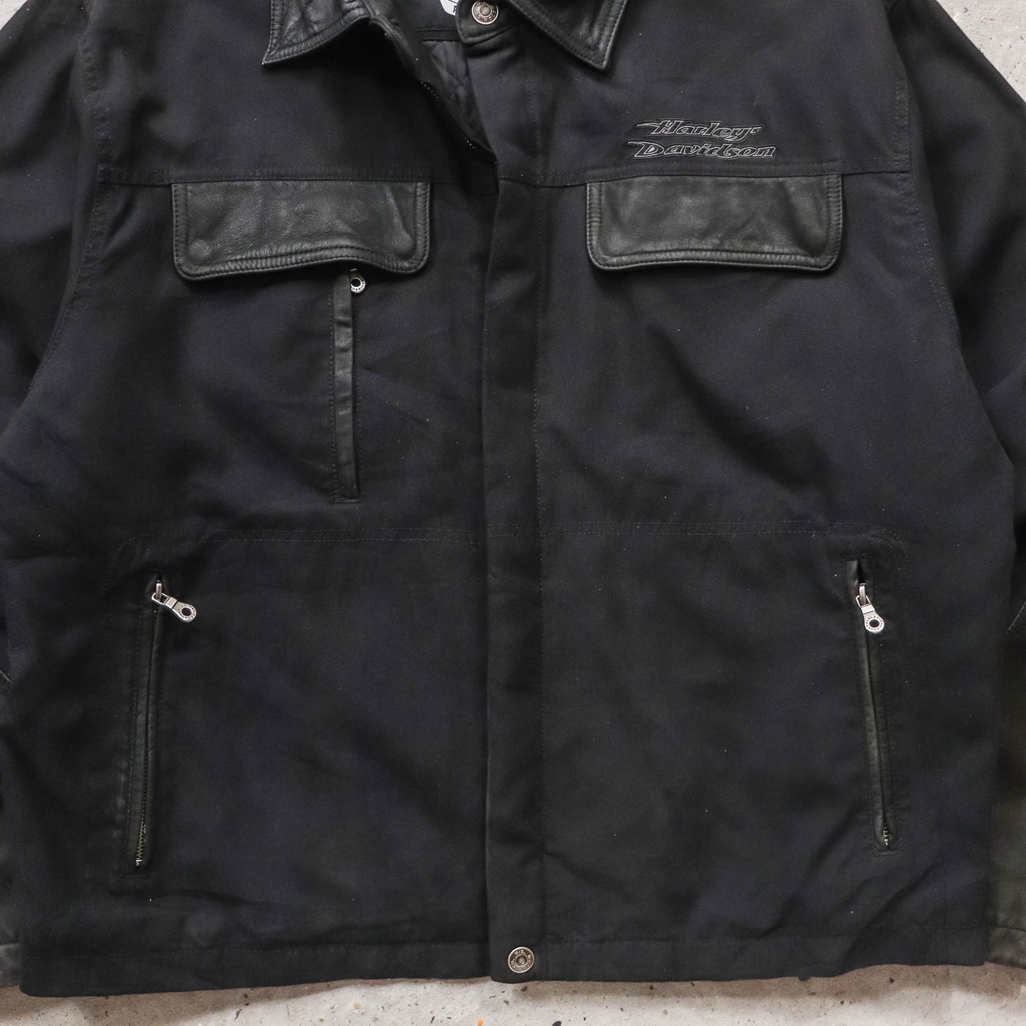 Harley Davidson Quilted Leather Biker Jacket - 2005 (XL)