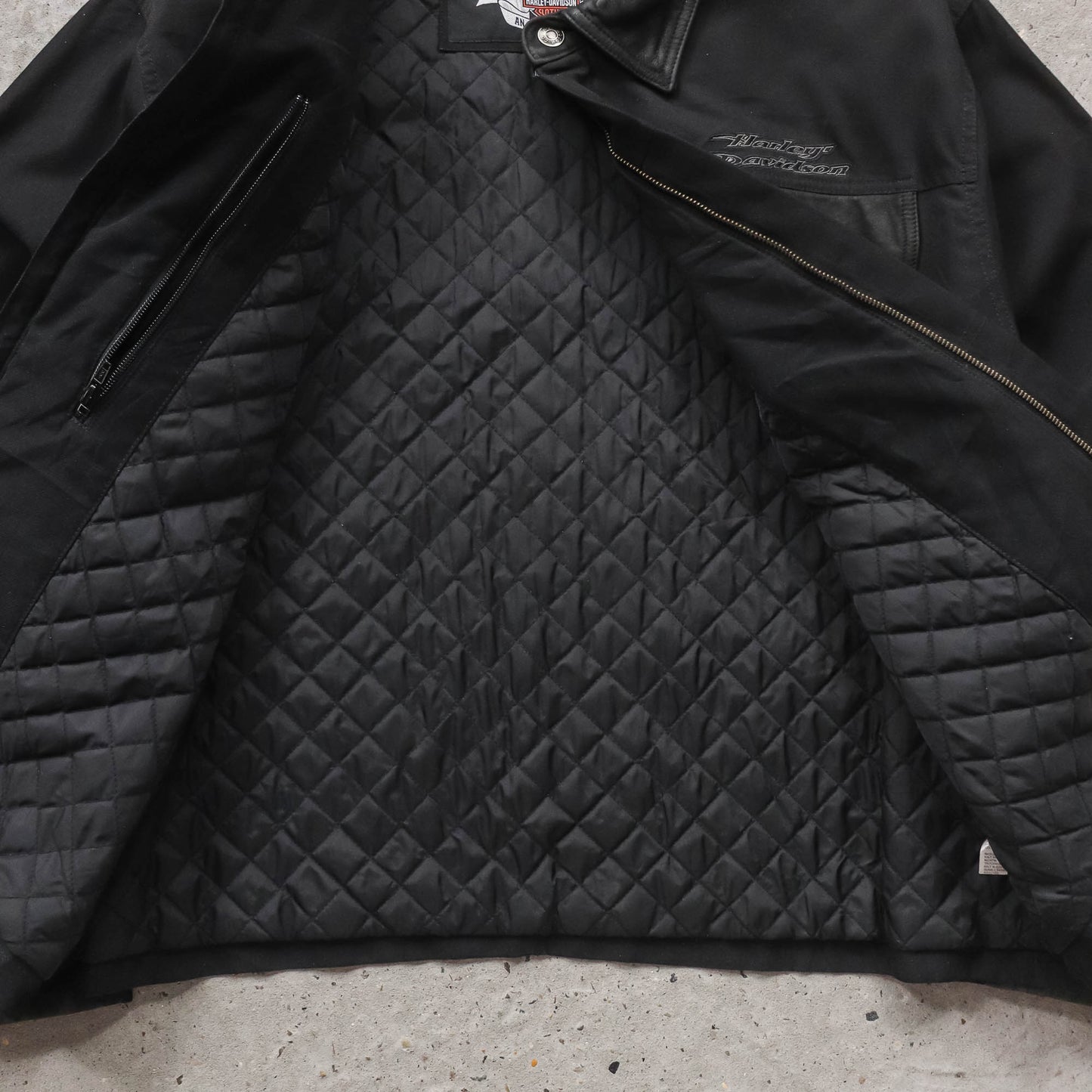 Harley Davidson Quilted Leather Biker Jacket - 2005 (XL)