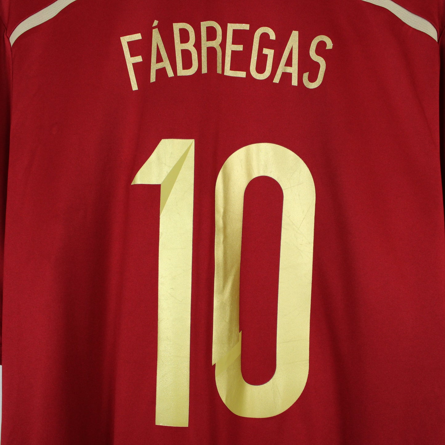 Spain 2013-2014 Home #10 Fabregas Adidas Jersey - XL
