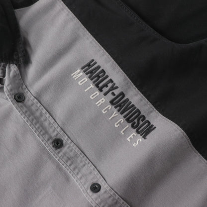 Vintage 2000s Harley Davidson Button Up Mechanic Shirt - XL