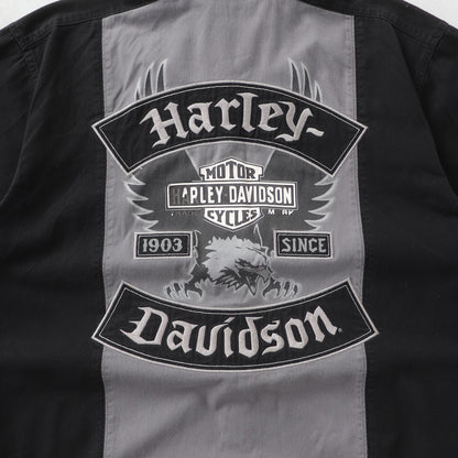 Vintage 2000s Harley Davidson Button Up Mechanic Shirt - XL