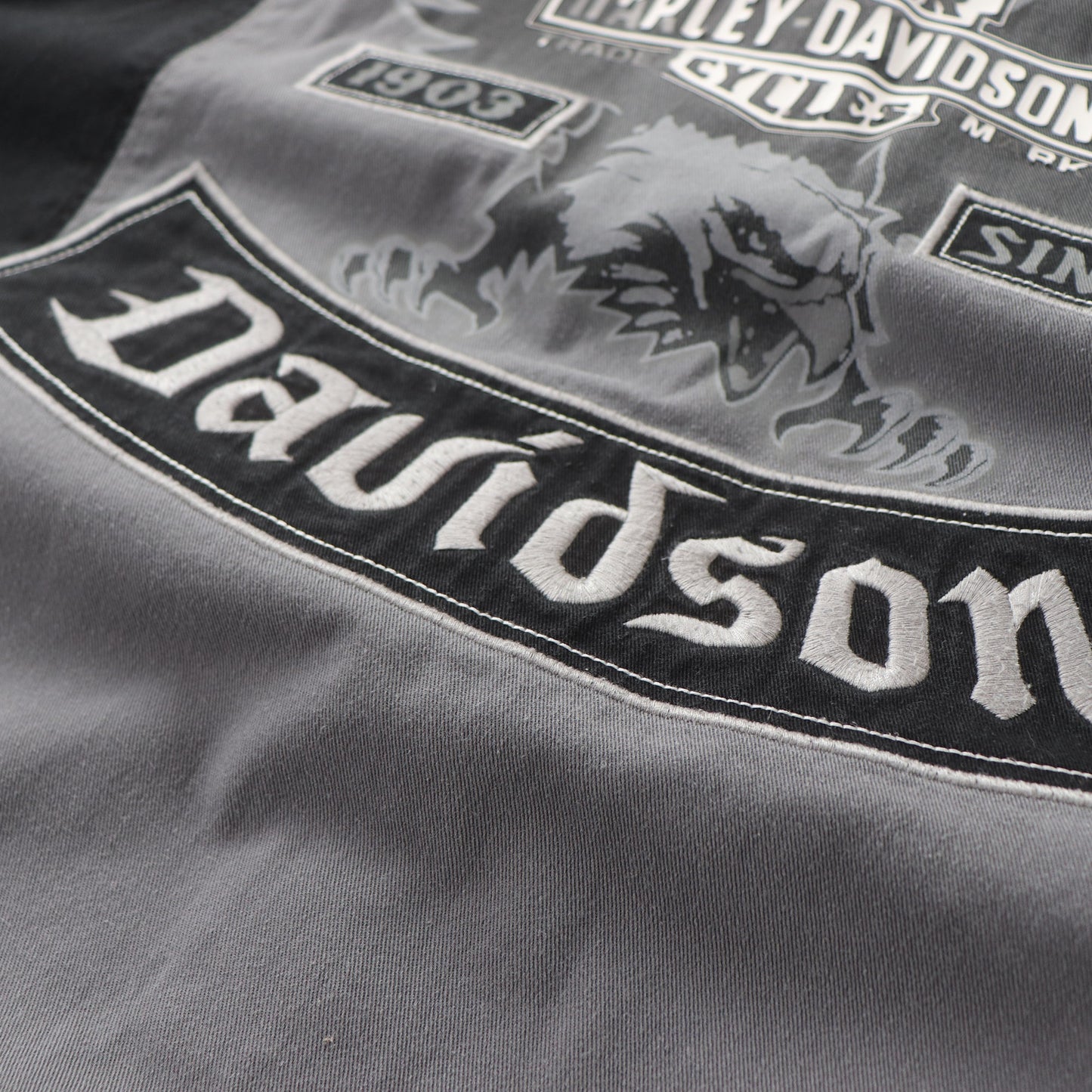 Vintage 2000s Harley Davidson Button Up Mechanic Shirt - XL