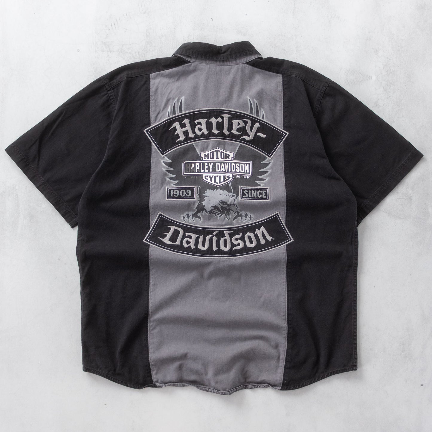 Vintage 2000s Harley Davidson Button Up Mechanic Shirt - XL