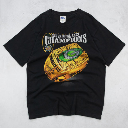 Vintage 1997 Green Bay Packers Super Bowl Champions Tee - L