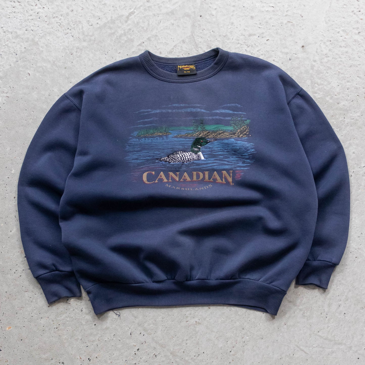 Canadian Marshlands Embroidered Nature Sweatshirt - 90s (XL)