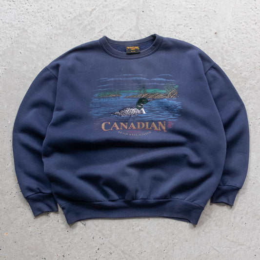 Canadian Marshlands Embroidered Nature Sweatshirt - 90s (XL)