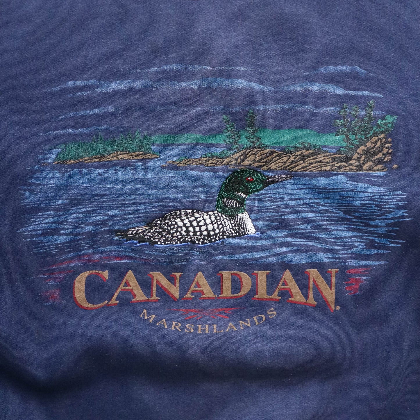 Canadian Marshlands Embroidered Nature Sweatshirt - 90s (XL)