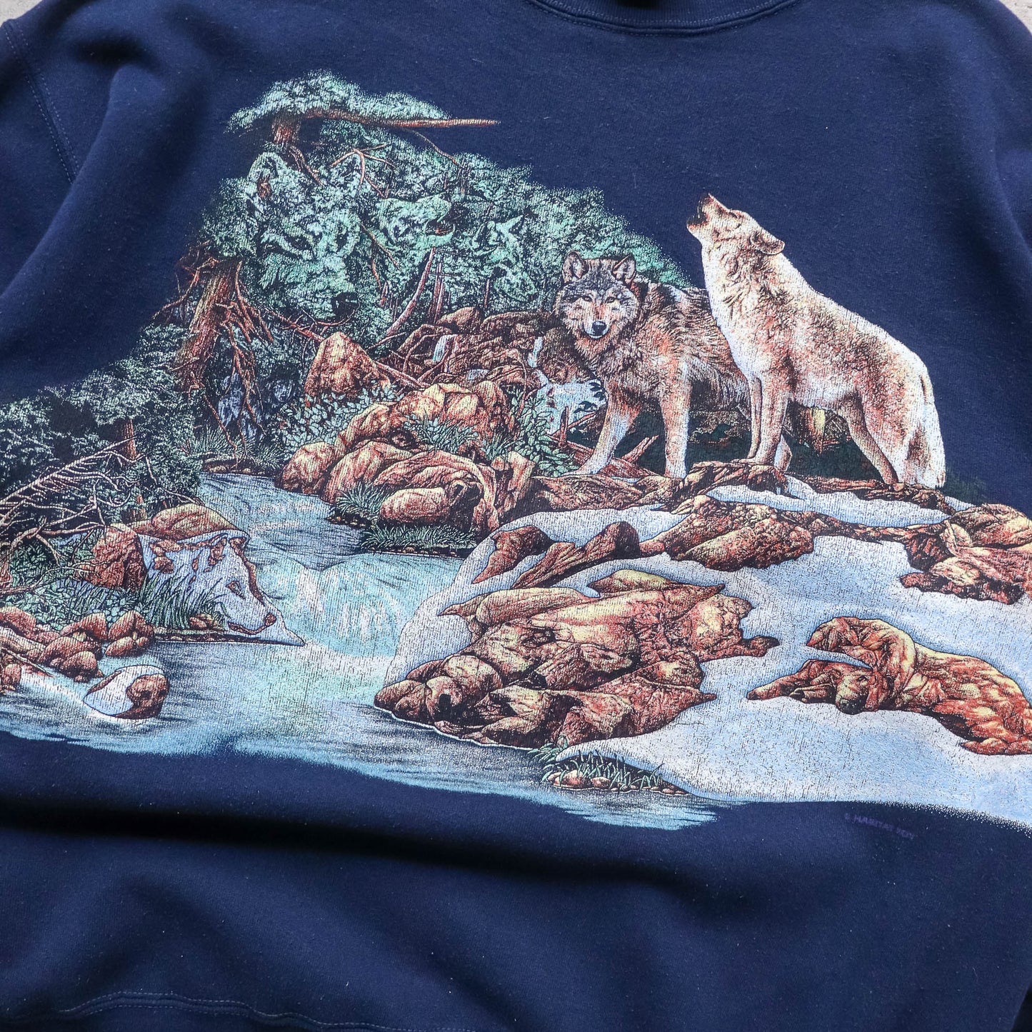 Habitat Wolves Wrap Around Nature Sweatshirt - 90s (XL)
