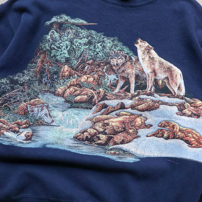 Habitat Wolves Wrap Around Nature Sweatshirt - 90s (XL)