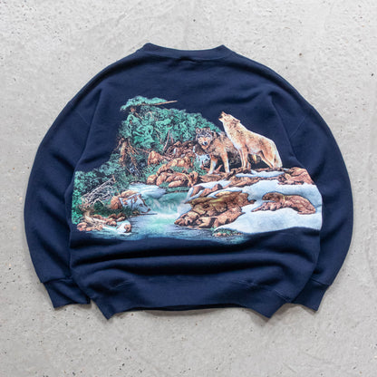 Habitat Wolves Wrap Around Nature Sweatshirt - 90s (XL)