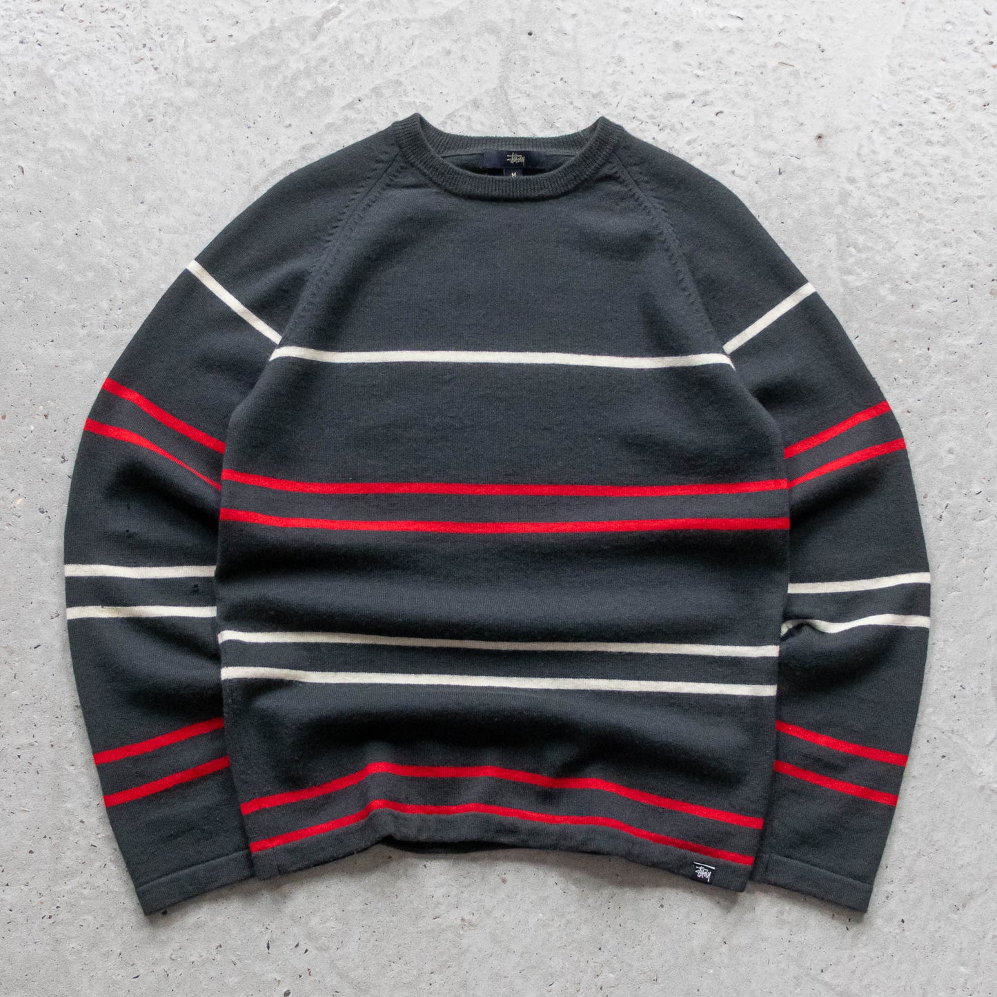 Stussy Striped Wool Knit Sweater - 2000s (M)