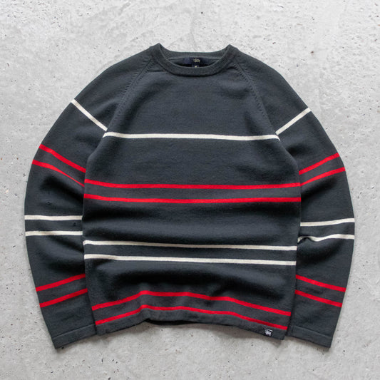 Stussy Striped Wool Knit Sweater - 2000s (M)