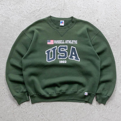 Russell Athletic USA Spellout Sweatshirt - 90s (L)