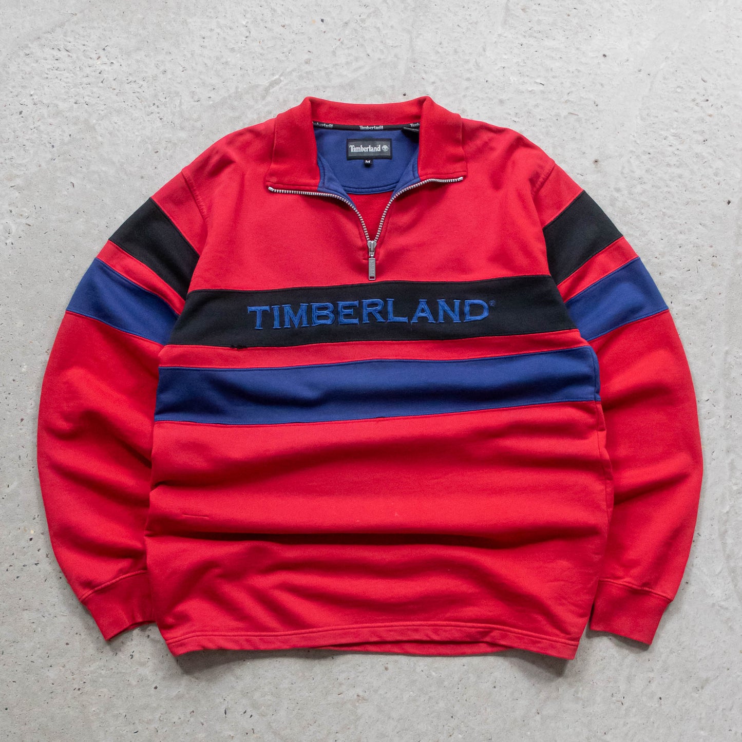 Timberland Colourblock 1/4 Zip Sweatshirt - 90s (M)