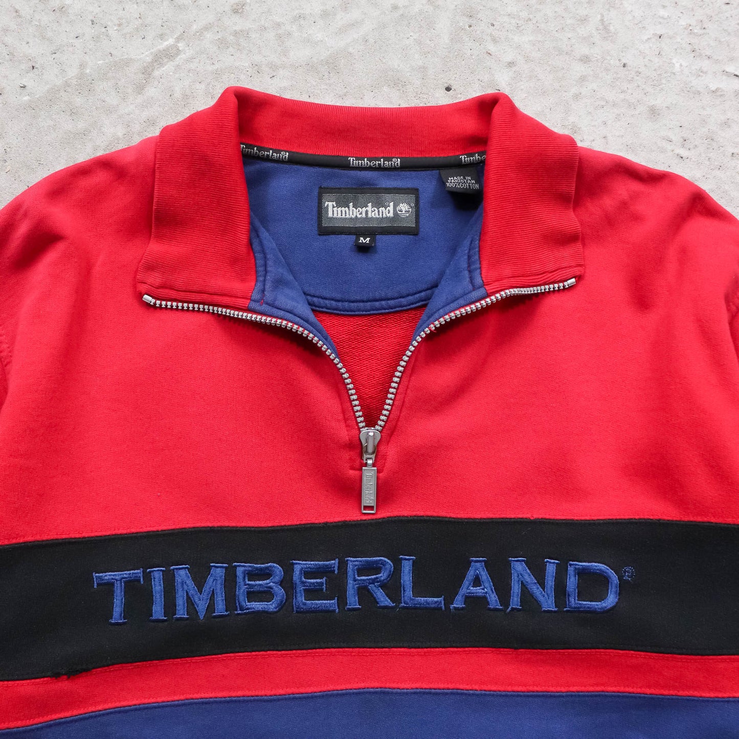 Timberland Colourblock 1/4 Zip Sweatshirt - 90s (M)