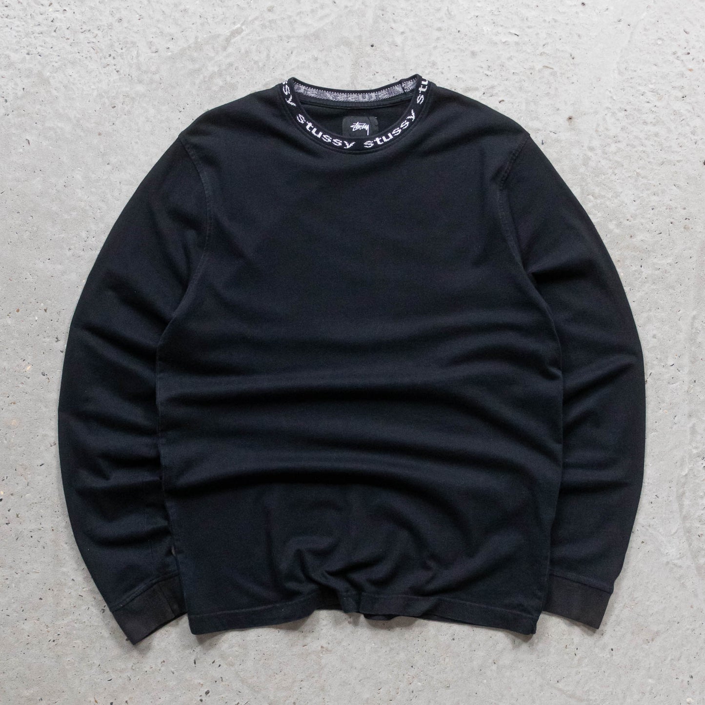 Stussy Jacquard Collar Longsleeve Tee - 2000s (M)