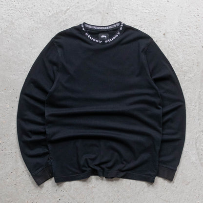 Stussy Jacquard Collar Longsleeve Tee - 2000s (M)