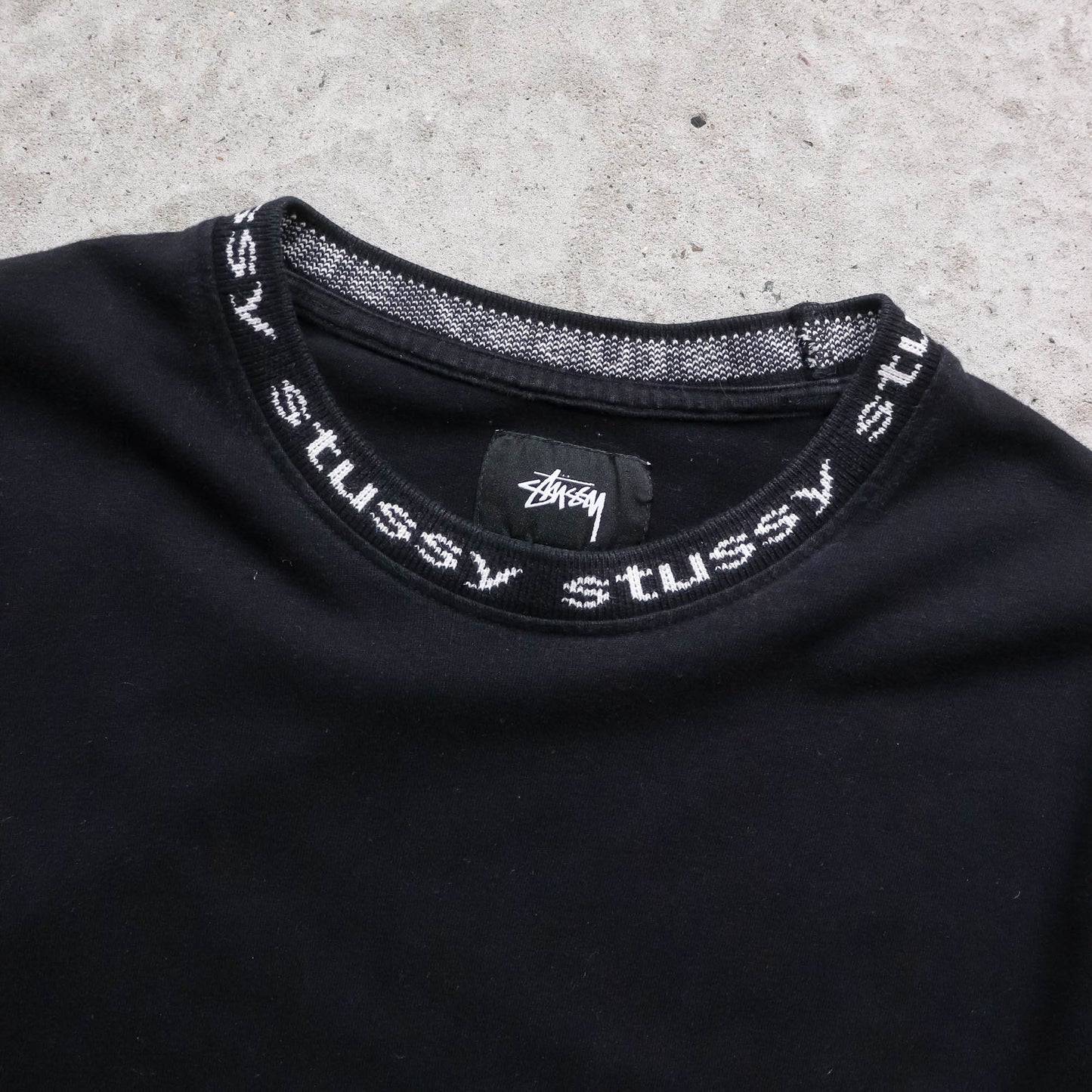 Stussy Jacquard Collar Longsleeve Tee - 2000s (M)