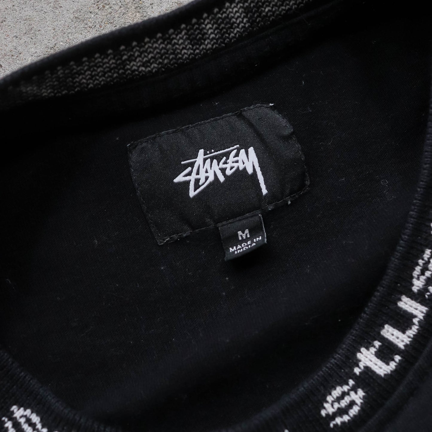 Stussy Jacquard Collar Longsleeve Tee - 2000s (M)