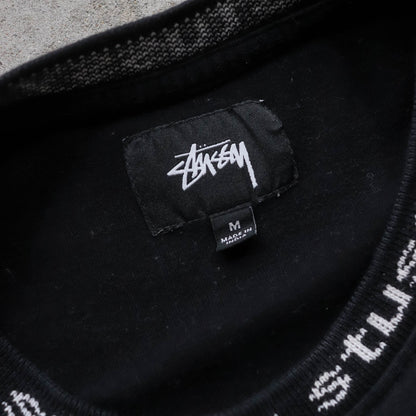 Stussy Jacquard Collar Longsleeve Tee - 2000s (M)