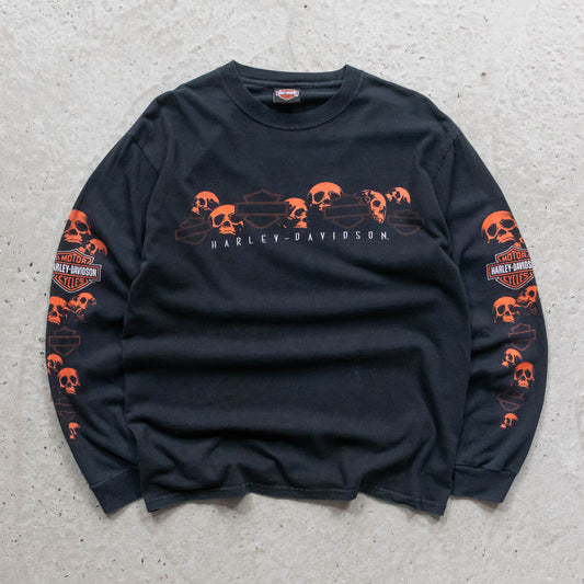 Harley Davidson Longsleeve Skulls Tee - 2000s (M)