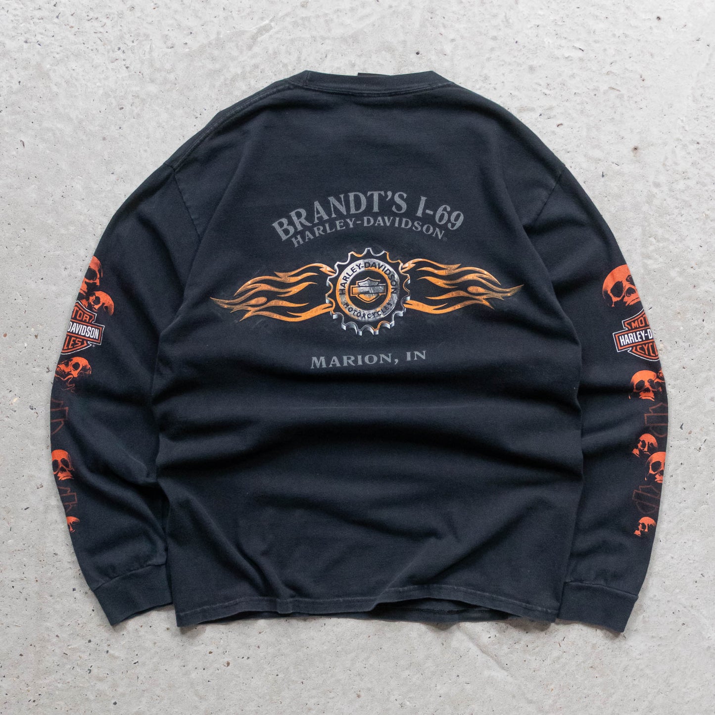 Harley Davidson Longsleeve Skulls Tee - 2000s (M)
