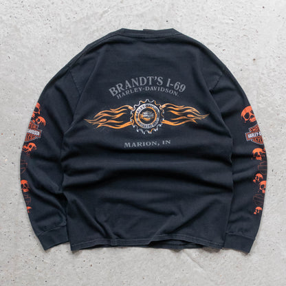 Harley Davidson Longsleeve Skulls Tee - 2000s (M)