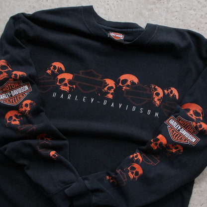 Harley Davidson Longsleeve Skulls Tee - 2000s (M)