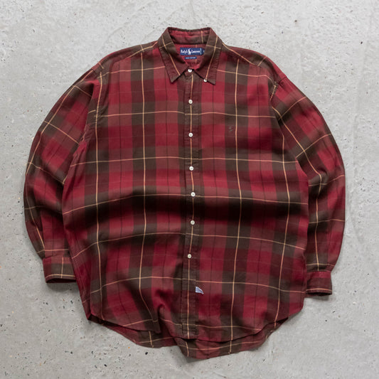 Polo Ralph Lauren Plaid Button Up Shirt - 90s (L)