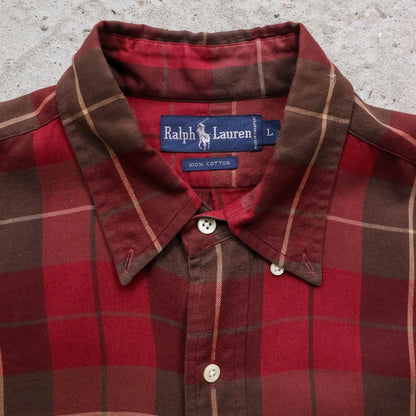 Polo Ralph Lauren Plaid Button Up Shirt - 90s (L)