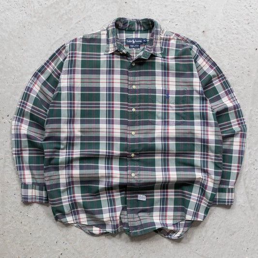 Polo Ralph Lauren Plaid Button Up Shirt - 90s (M)