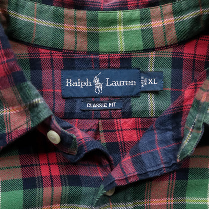 Polo Ralph Lauren Plaid Button Up Shirt - 90s (XL)