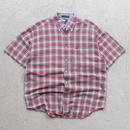 Tommy Hilfiger Plaid Button Up Shirt - 90s (L)