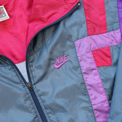 Vintage 80s Nike Colour Block Nylon Track Jacket - M