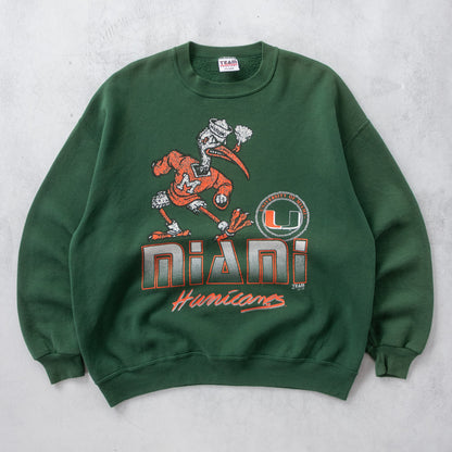 Vintage 90s Miami Hurricanes NCAA Sweatshirt - XXL