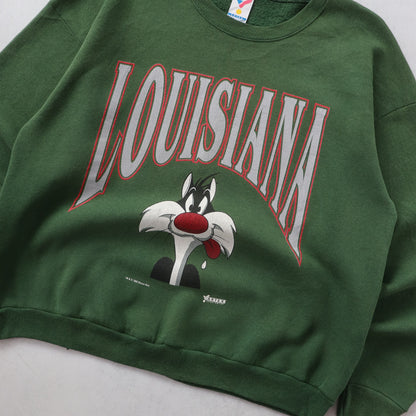 Vintage 90s Louisiana x Looney Tunes Sweatshirt - XL