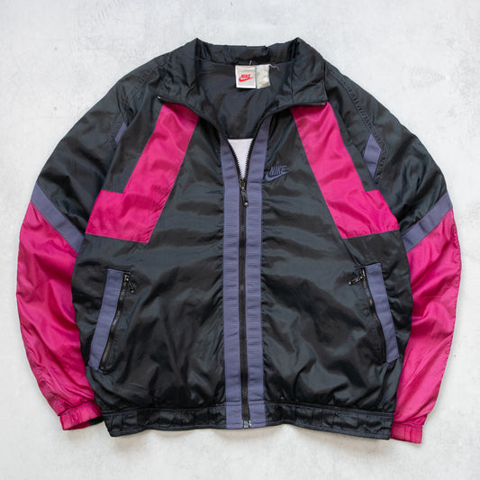 Vintage 80s Nike Colour Block Nylon Track Jacket - M