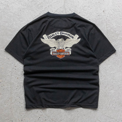 Harley Davidson Embroidered Eagle Tee - 2000s (M)