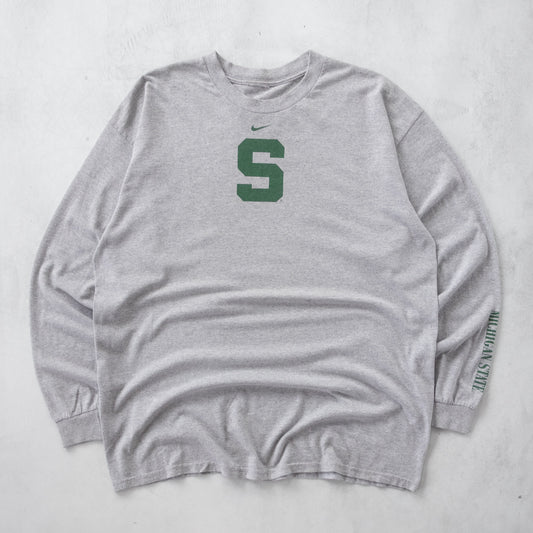 Vintage Nike Michigan Spartans Long Sleeve NCAA Tee - XL