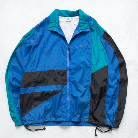 Vintage 90s Nike Big Swoosh Nylon Track Jacket - L