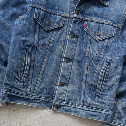 Levi's Blanket Lined Denim Trucker Jacket - 80s (S)
