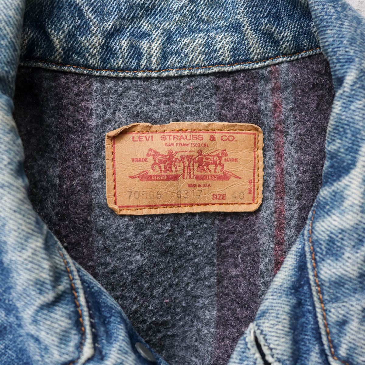Levi's Blanket Lined Denim Trucker Jacket - 80s (S)